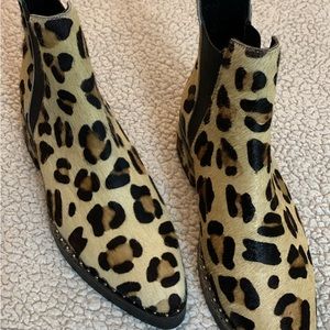 Brand new, never worn Leopard Chelsea Boot in size 7/37 with price tag ($210).